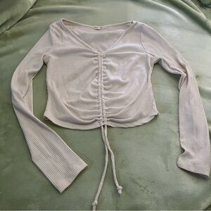 Women's Cream Ruched Top